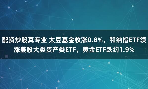 配资炒股真专业 大豆基金收涨0.8%，和纳指ETF领涨美股大类资产类ETF，黄金ETF跌约1.9%